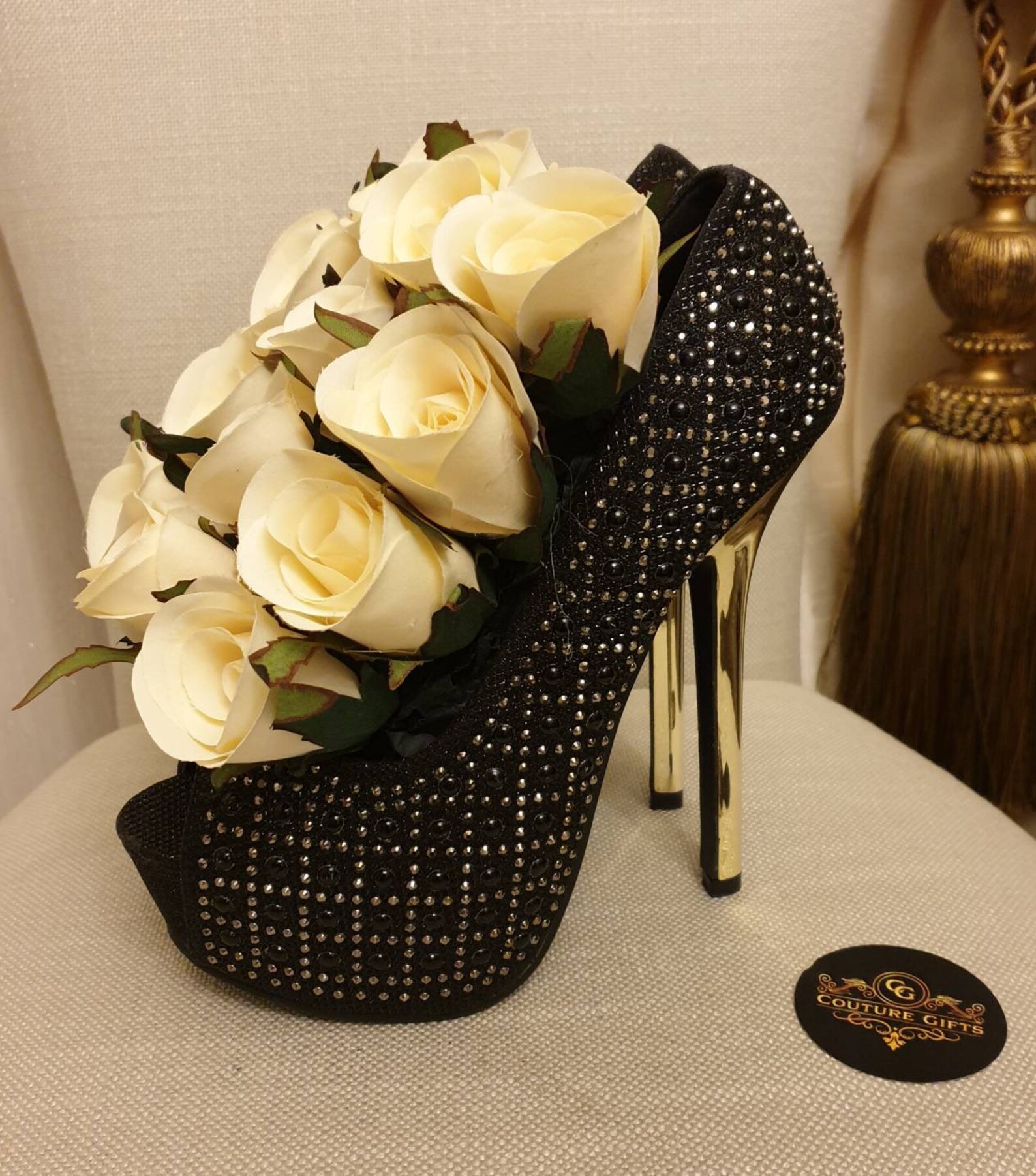 Beautiful Elegant Couture Cream High Heel Shoes & Silk Flowers Etsy