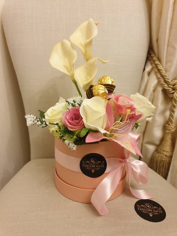 Beautiful Opulent Pink Hat Box Ferrero Chocolates Gift