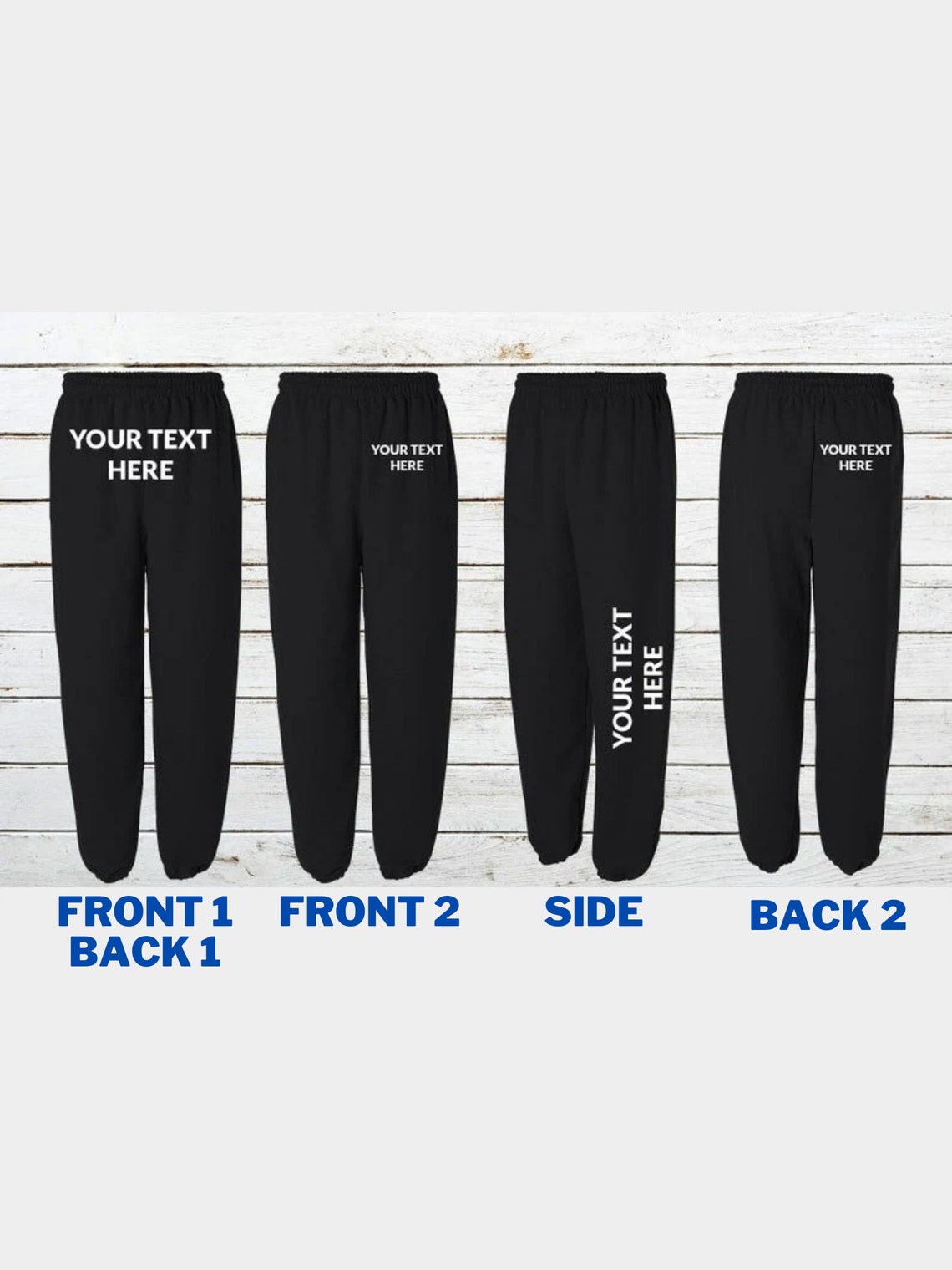 Additional Placements for Custom Sweatpants can Not Be - Etsy