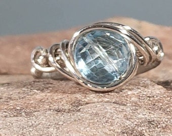 Gorgeous Sky Blue Topaz Sterling Silver Ring.      Throat & Third Eye Chakras Enhancement of mind and communication