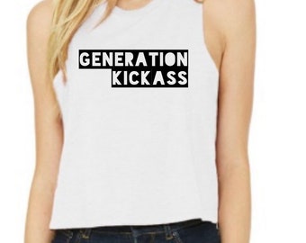 Ladies Crop Tanks “Generation KickASS”