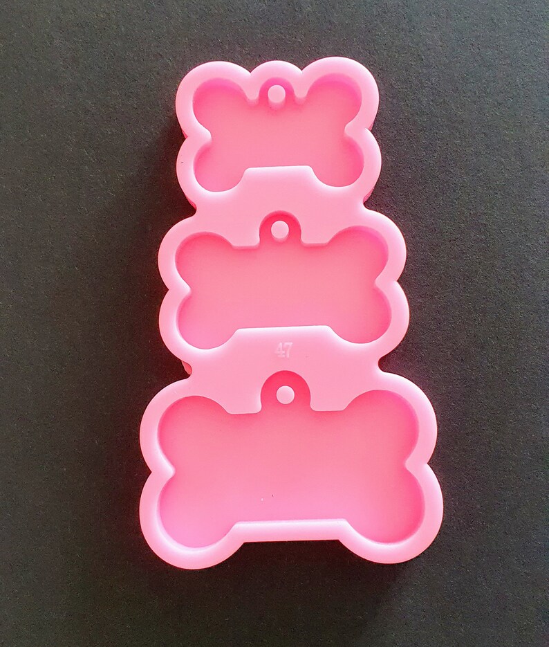 3 Cavities Dog Tag Silicone Mould 3 Different Bone Shaped Etsy UK