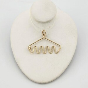 14K Yellow Gold Handmade "Hanger" Charm Holder Pendant