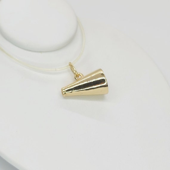 14K Yellow Gold Vintage Cheerleading Megaphone ch… - image 2