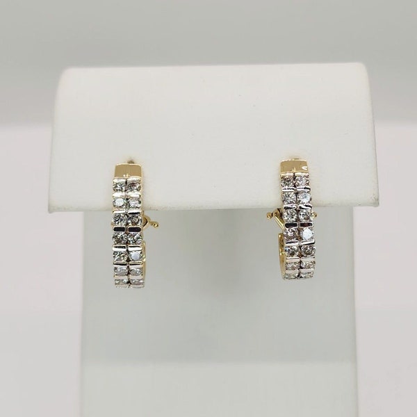14K Yellow Gold Vintage 0.96ctw Diamond Earrings