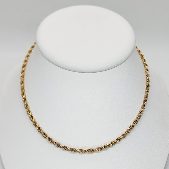 14K Yellow Gold 3.7mm Vintage Rope Chain - image 1