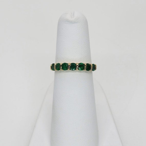 14K Yellow Gold Emerald Anniversary Band Gem