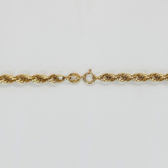 14K Yellow Gold 3.7mm Vintage Rope Chain - image 3