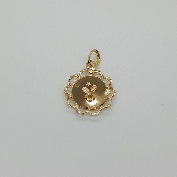 18K Two Tone Gold Vintage Madonna Pendant - image 5