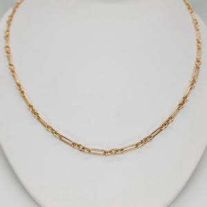 Vintage 14K Yellow Gold Fancy Paperclip Chain 23 inch