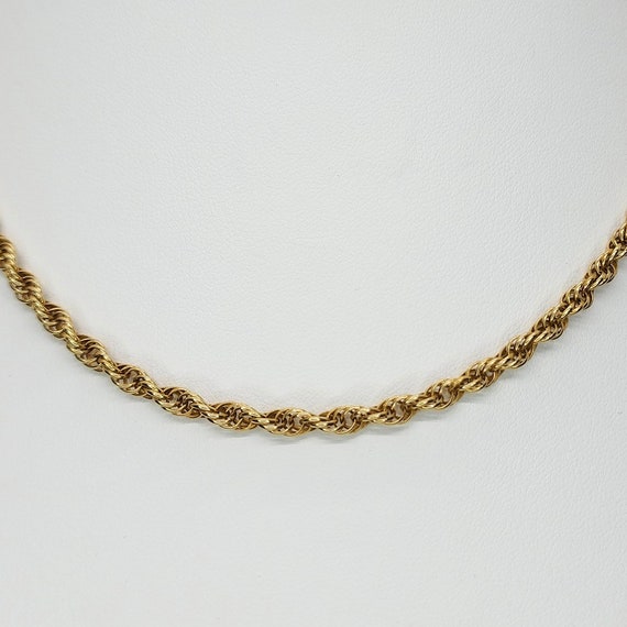14K Yellow Gold 3.7mm Vintage Rope Chain - image 2