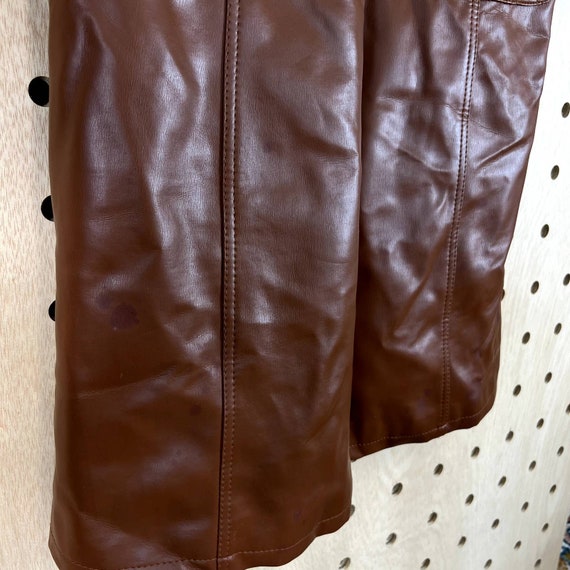 70s leather trench coat jacket - image 5