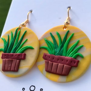 Handmade polymer clay earrings, in “Santa Fe” print