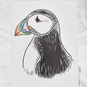 Carte de vœux LGBTQ+ Pride Puffin
