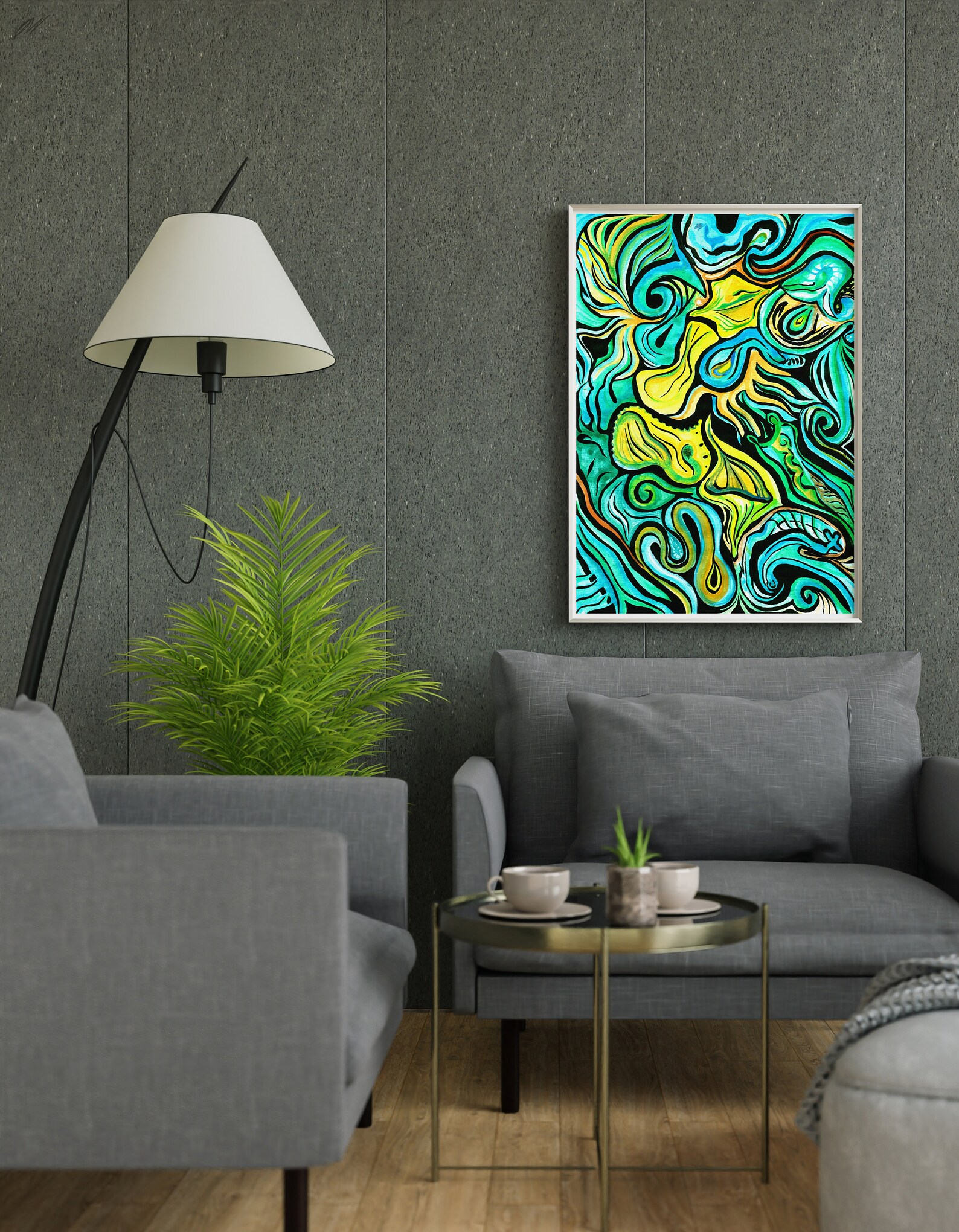 Abstract Digital Art Boho Print Post Modern Wall