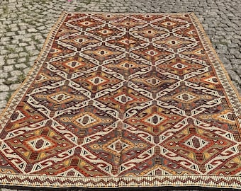 キリム、ヴィンテージトルコキリム、3.28フィート x 9.78フィート