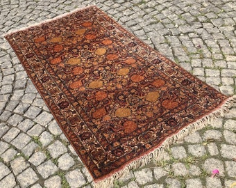 Vintage Oushak Rug, Hand Knotted Wool Anatolian Rug (6x3 ft)