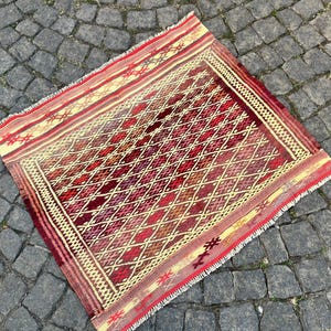 3x3ft Hand made Kilim, Anatolian rug, 87x92 Cm, decorative rug Anatolian rug, Authentic rug vintage rug, pure sheep wool, wall and floor rug