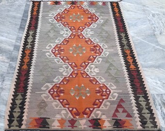 Handgewebter türkischer Kelim Teppich, 150 x 30 cm