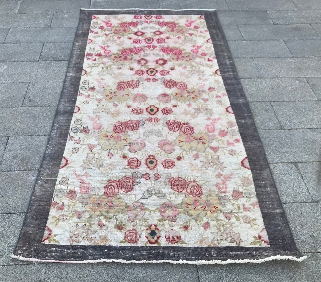 6x3 Turkish Rug .vintage Rug .hand Made Rug .182x94 Cm