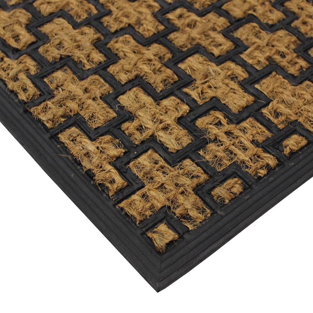 Floor & Rugs Rugs Alba Woven Rubber Natural Coir Tuffscrape Entrance