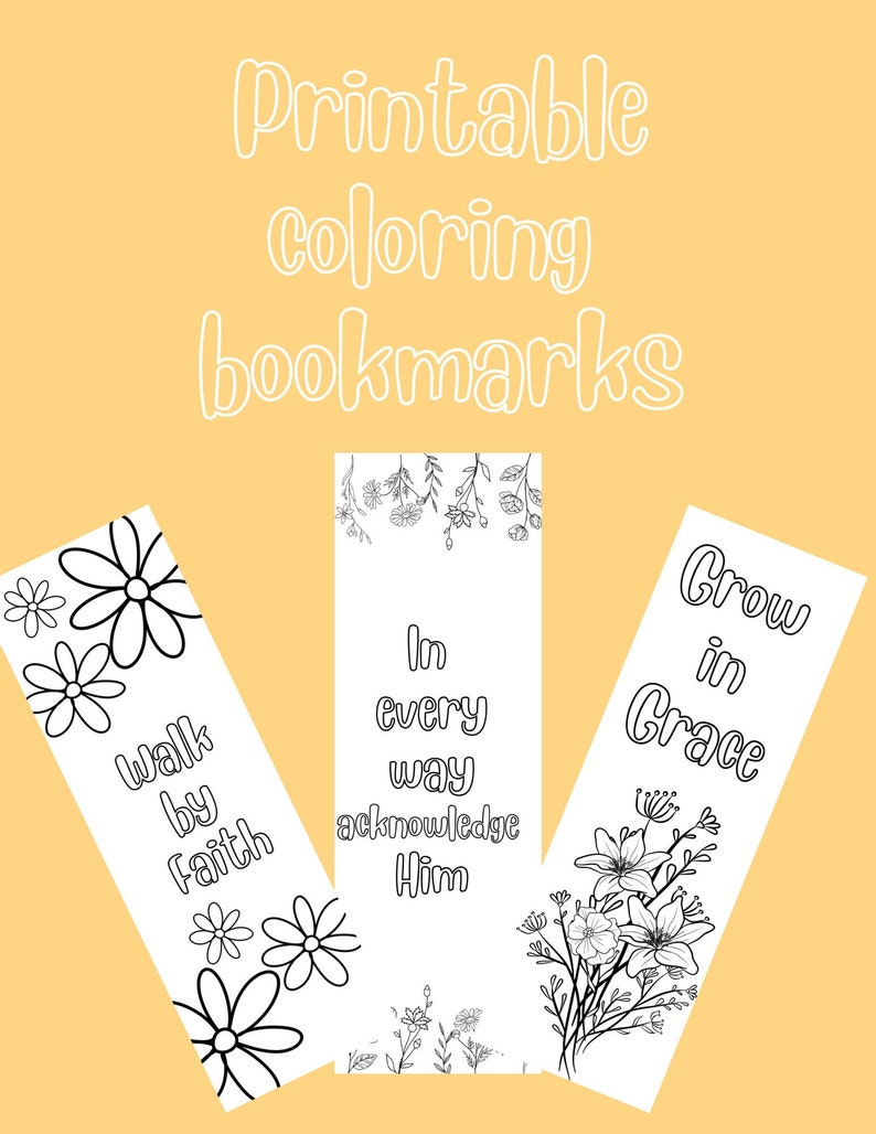 Printable Coloring Bookmarks - Etsy