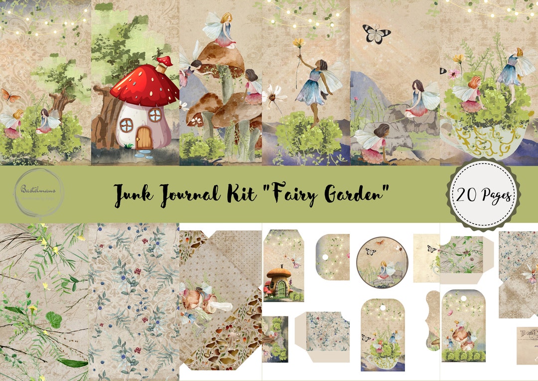 Junk Journal Fairy Garden Printable Kit, Digital Download, Forest ...