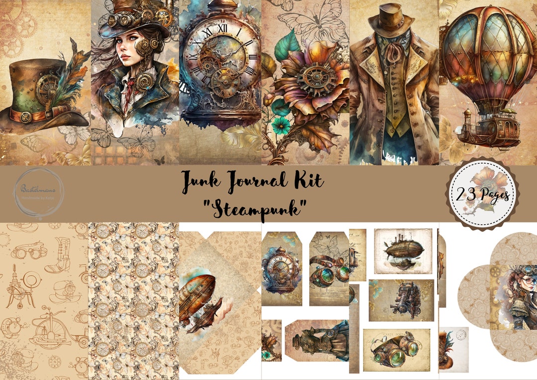 Junk Journal Steampunk Printable Kit Digital Download Pages - Etsy New ...