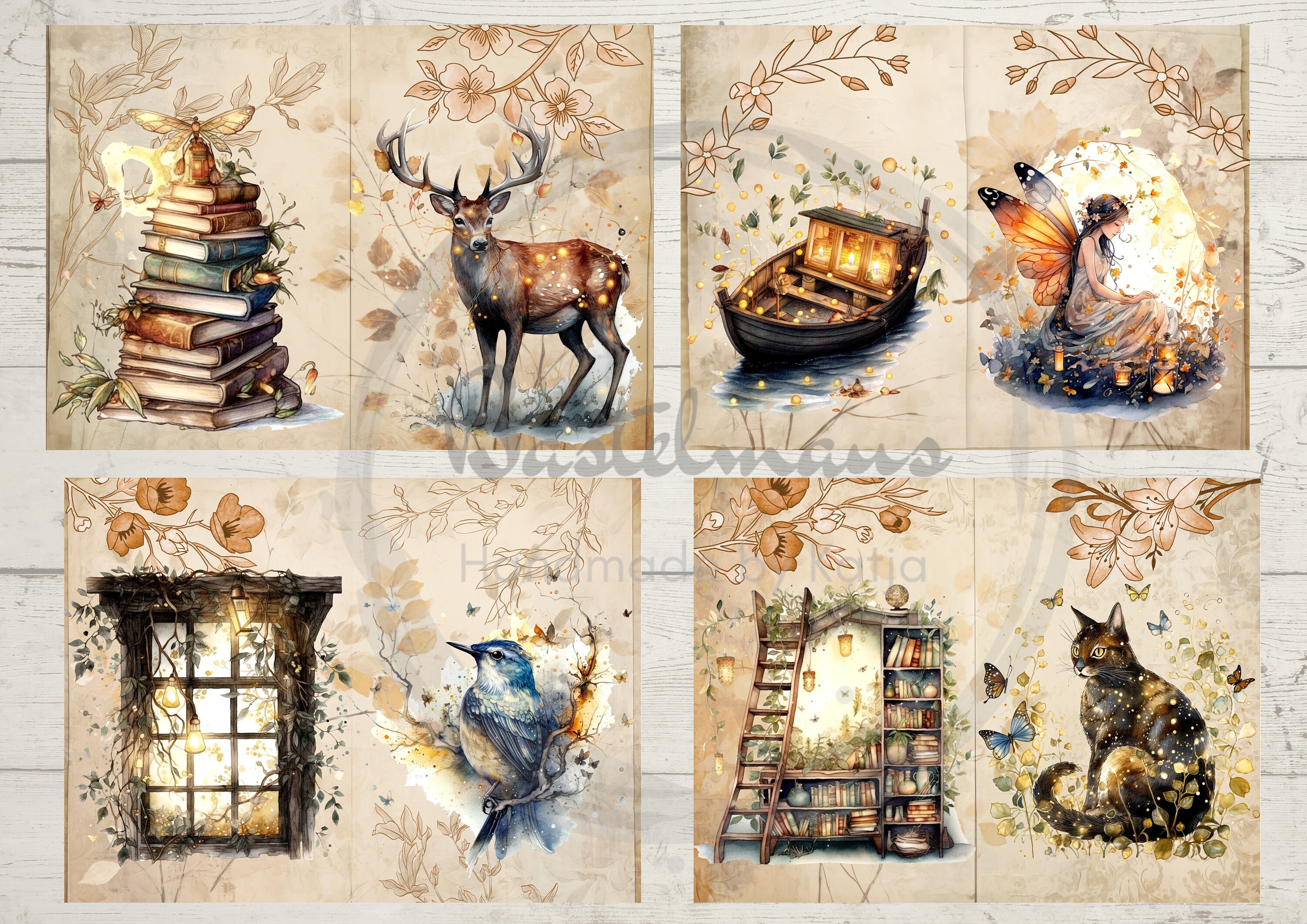 Junk Journal Enchanted Forest Printable Kit, Digital Download, Pages ...