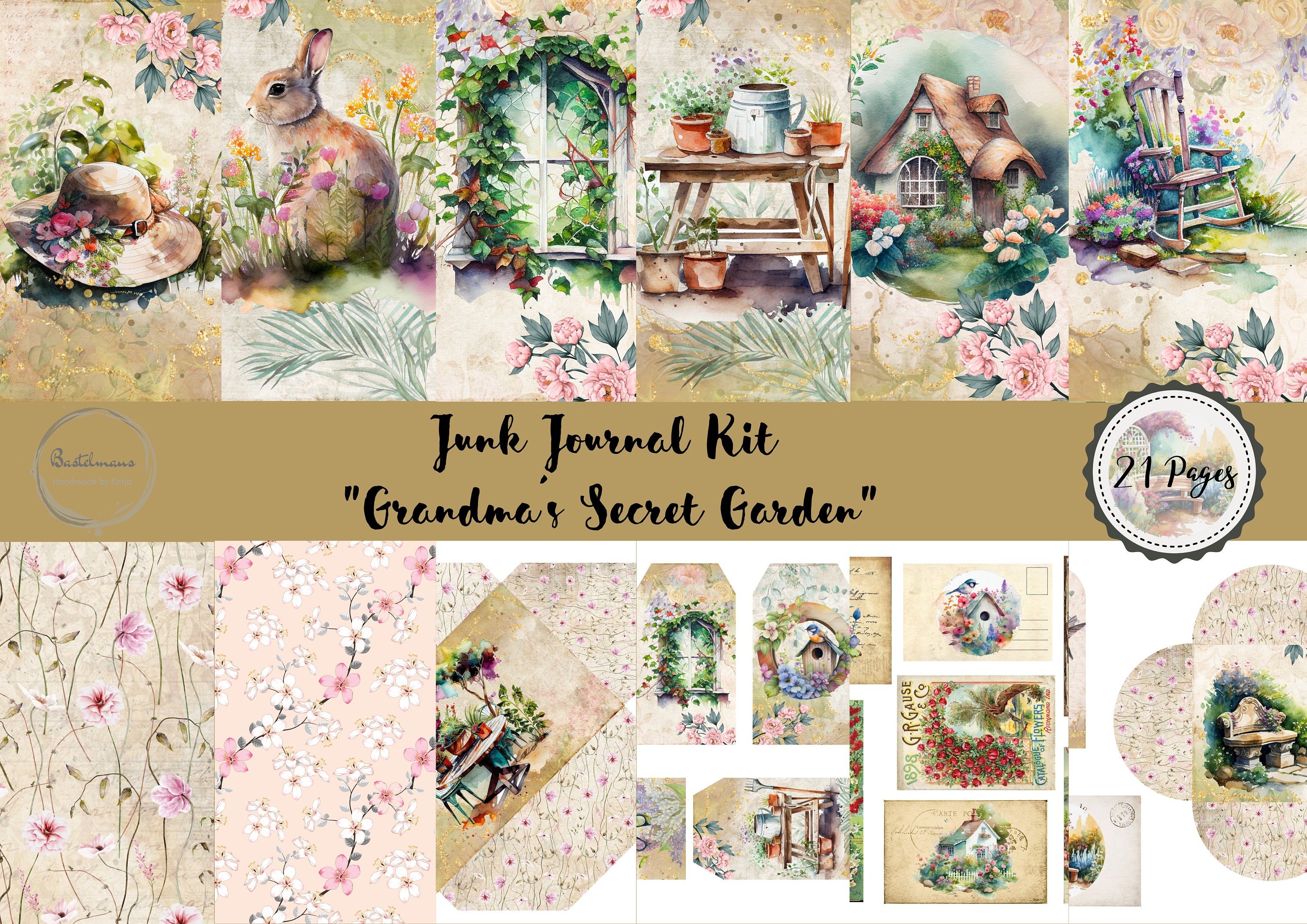 Junk Journal Kit, Recipe, Book, Grandma's Kitchen, Cook, Mother's