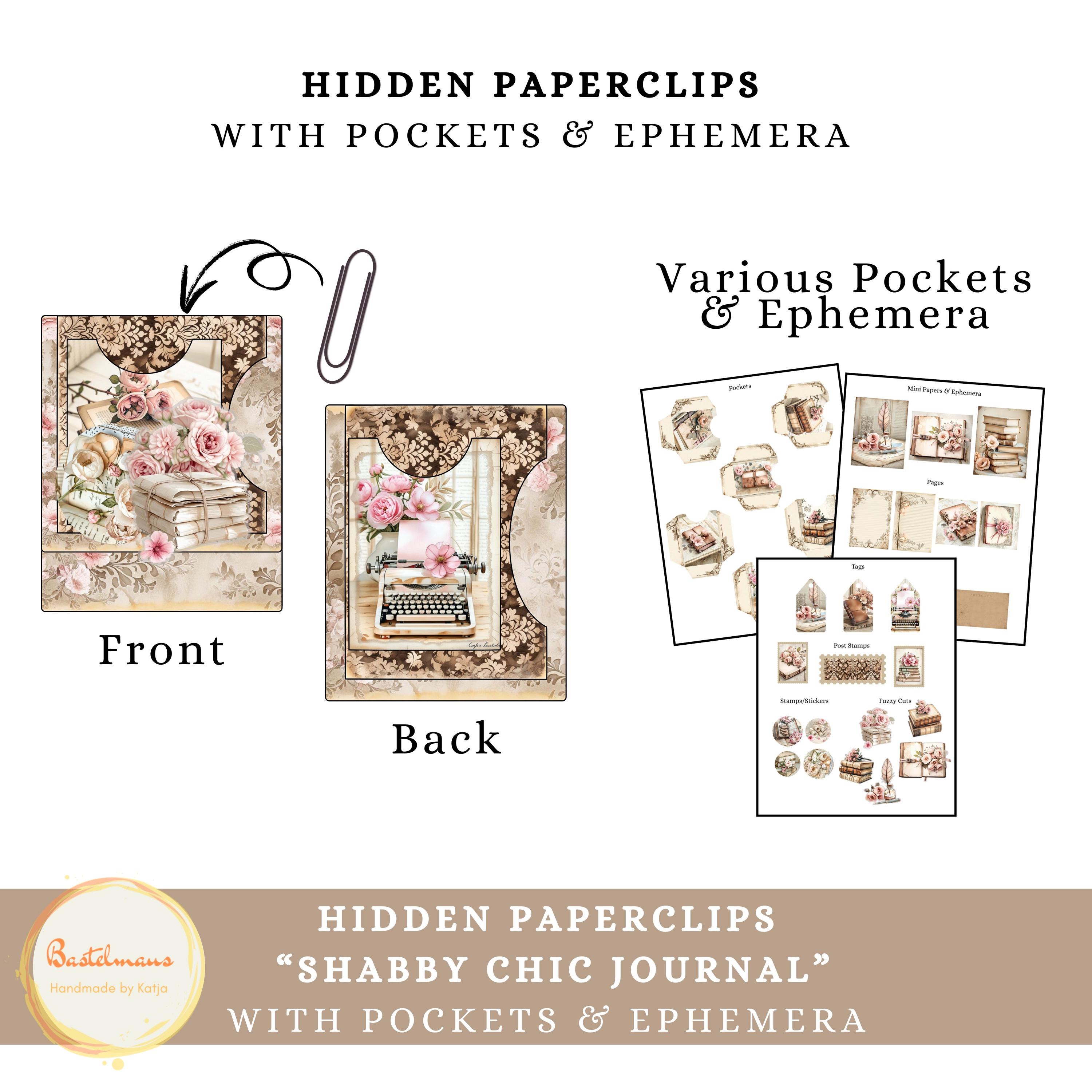 Hidden Paperclips Shabby Chic, Printable Kit, Digital Download ...