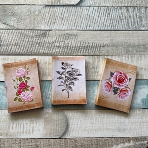 Mini Books Beautiful Roses, Junk Journal, printable, download, scrapbooking, A4