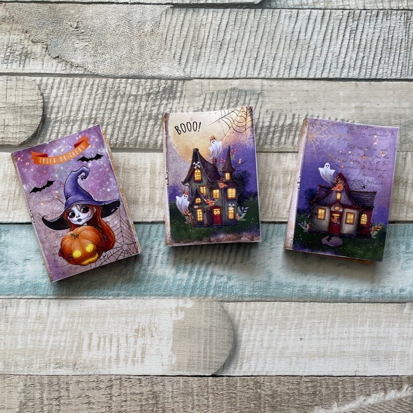 Mini Books Halloween Night, Junk Journal, printable, download, scrapbooking, A4