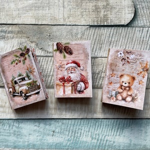 Mini Books Neutral Christmas, Junk Journal, printable, download, scrapbooking, A4