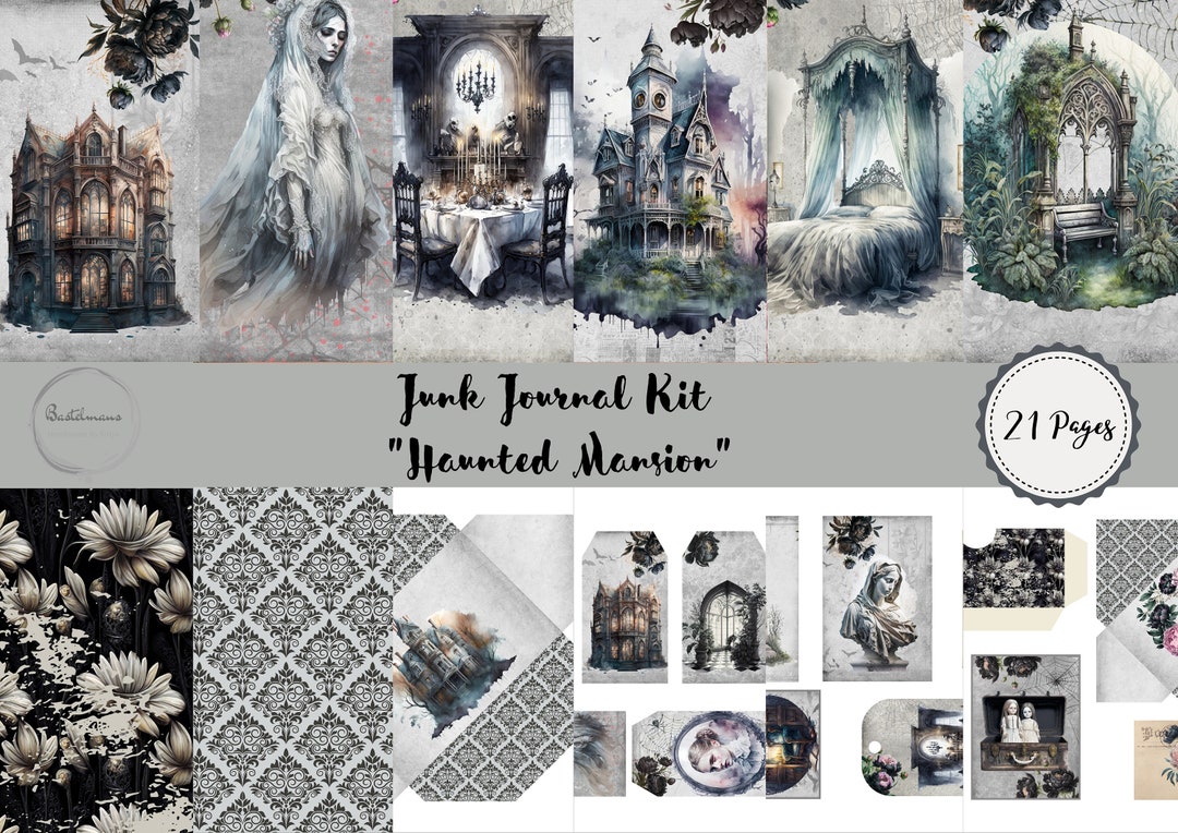 Junk Journal Haunted Mansion Printable Kit, Digital Download, Pages ...