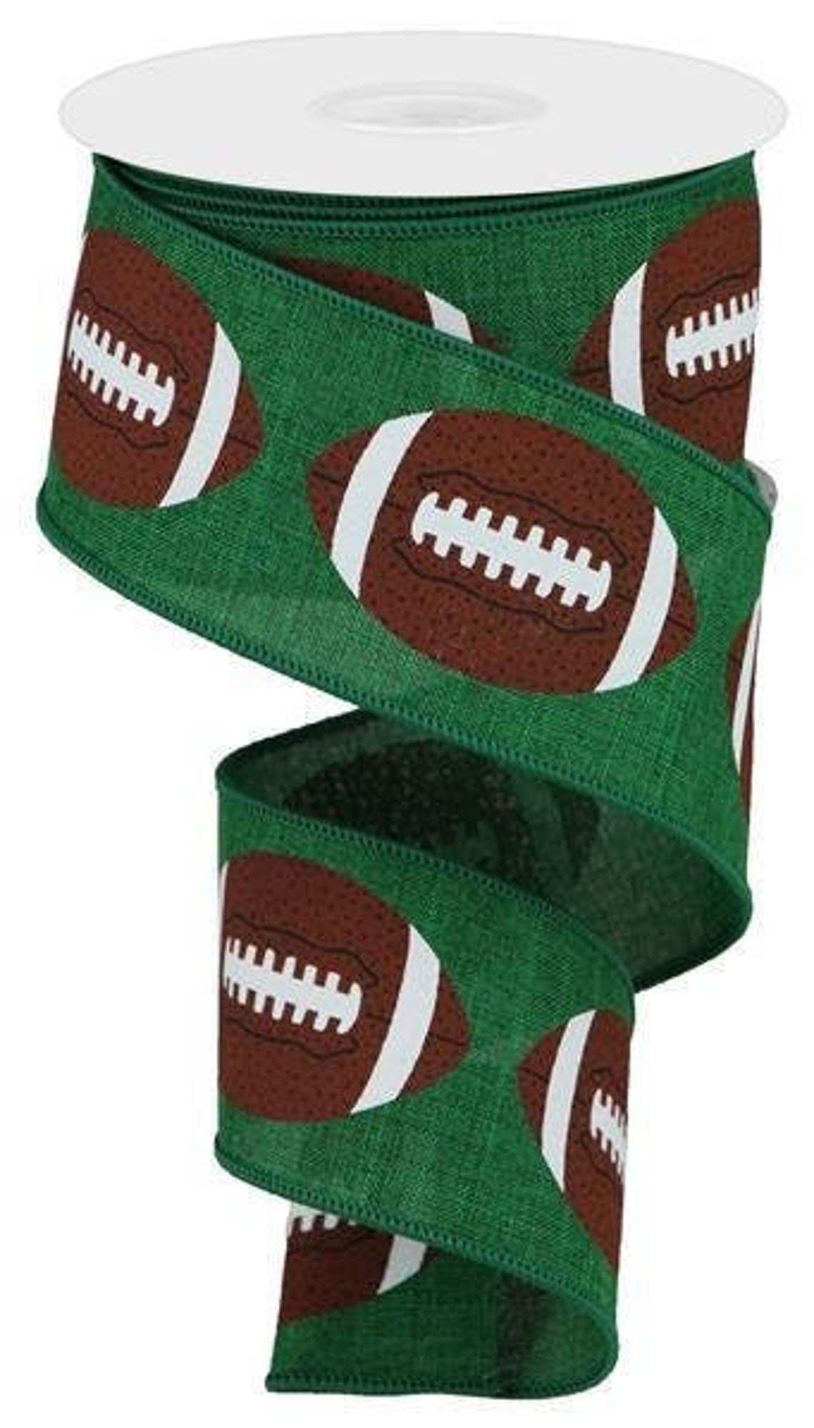 Football Wired Ribbon 2.5 x 10 Yard Roll Sports Ribbon Etsy