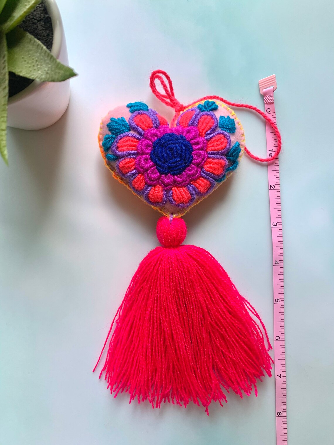 Colorful Mexican Tassel Hearts Handmade Tassel Corazon Etsy