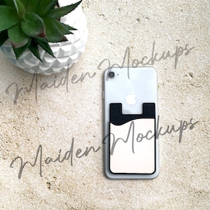 Phone Wallet Mockup, teléfono Mock up, caso de teléfono maqueta, Popsocket maqueta, maqueta de cartera