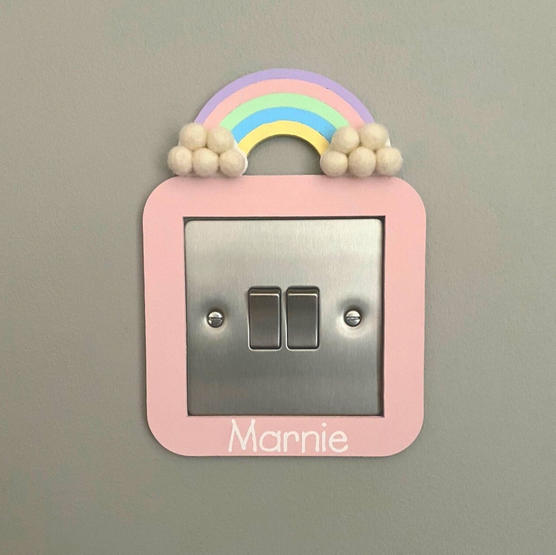 Pastel Rainbow Light Switch Cover Baby Girl Rainbow Nursery Etsy