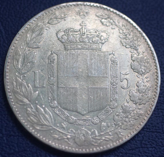 1879年 イタリア王国 ウンベルト1世 5リラ銀貨 - Etsy 日本