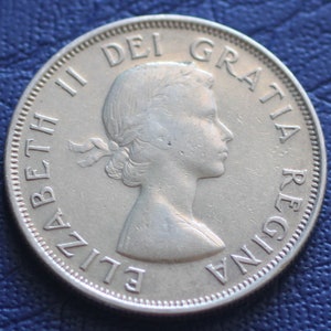 1953 Canada Queen Elizabeth II  50 Cents Silver Coin