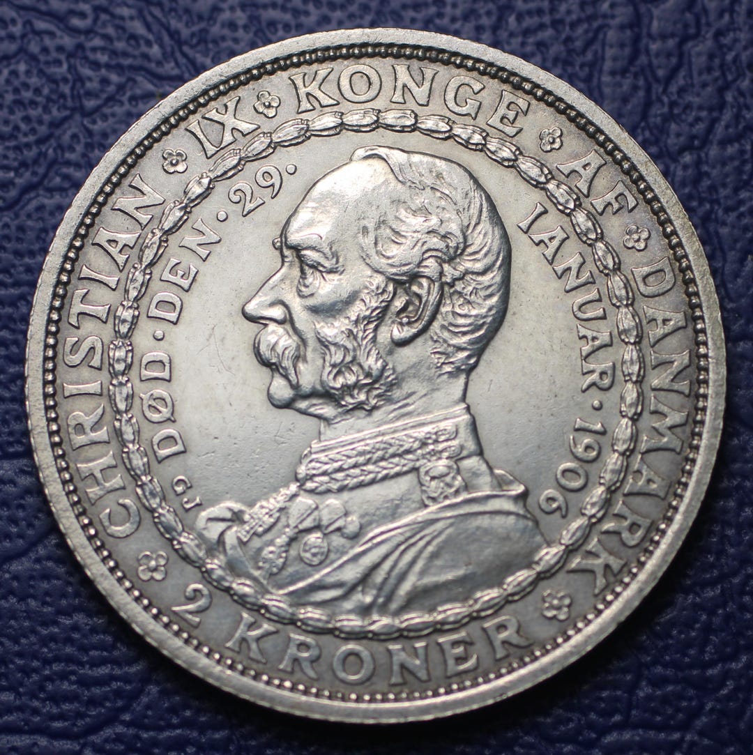 R*a様 1906年デンマーク 1906年 2クローネ銀貨クリスチャン9世フレデ R*a様 1906年デンマーク 1906年 2クローネ銀貨クリスチャン9世フレデ