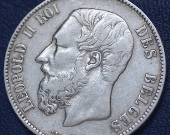 1873年 ベルギー レオポルド2世 大型5フラン銀貨 - Etsy 日本
