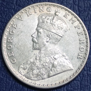 1916 Great Britain India King George V One Rupee Silver Coin Top Grade
