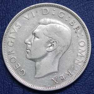 1946 Great Britain King George VI Half Crown Silver Coin