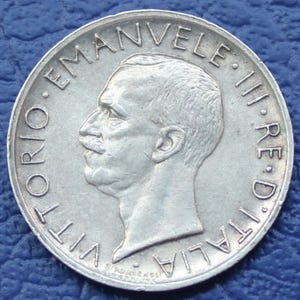 1930 Italy King Vittorio Emanuele 5 Lire Silver Coin