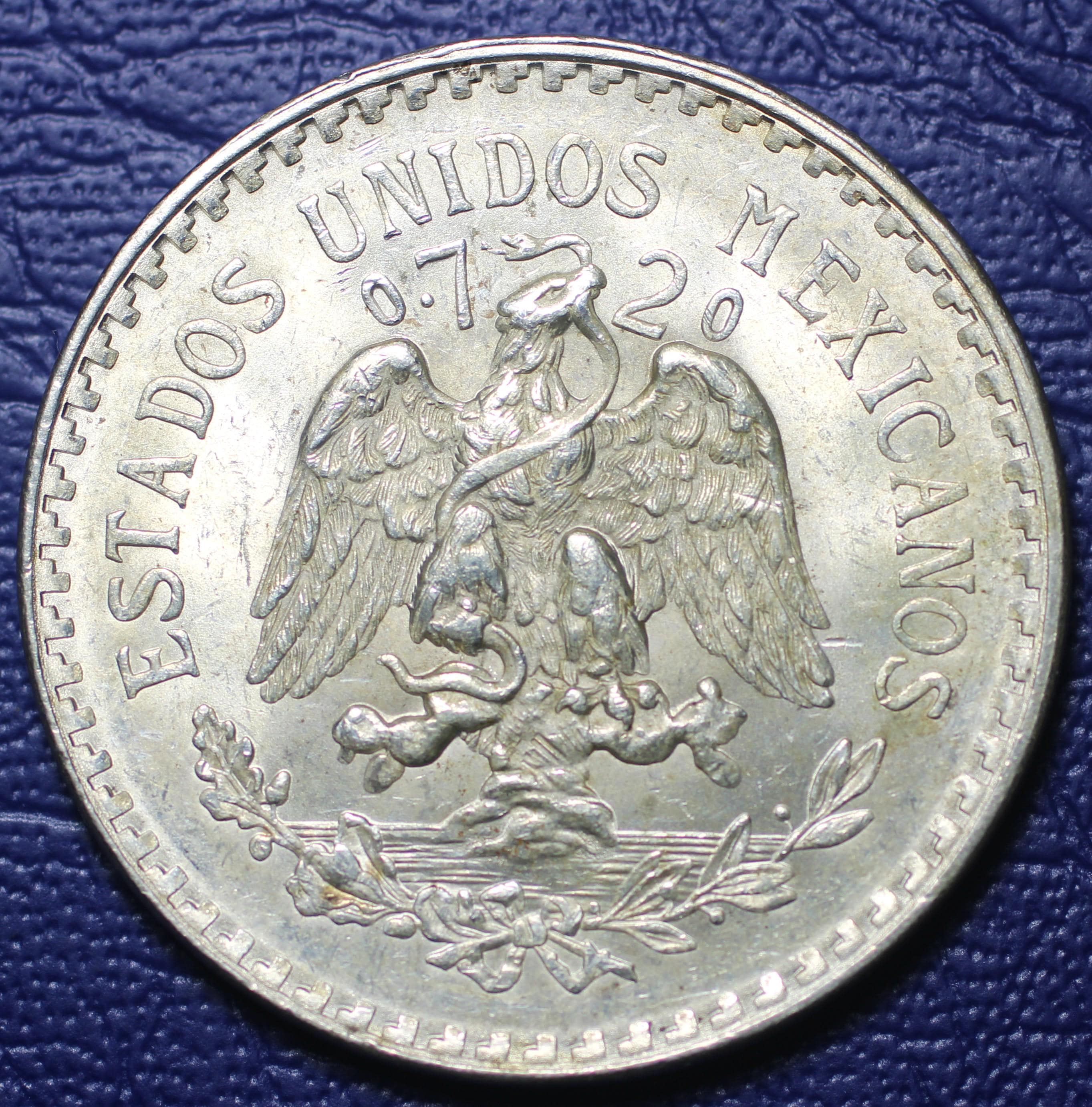 1940 メキシコ エスタドス ウニドス メキシコノス 1 ペソ銀貨 AU+