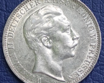 ヴィンテージ プロイセンコイン – 2マルク 1901年 – ドイツ帝国銀貨