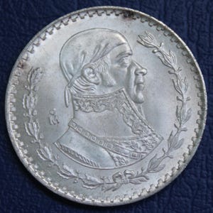 1963 Mexico 1 Peso Silver Coin Morelos Vintage