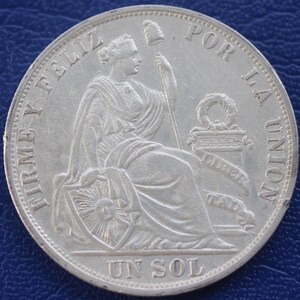 アンティークコインペルー 1866年 1SOL 銀貨
